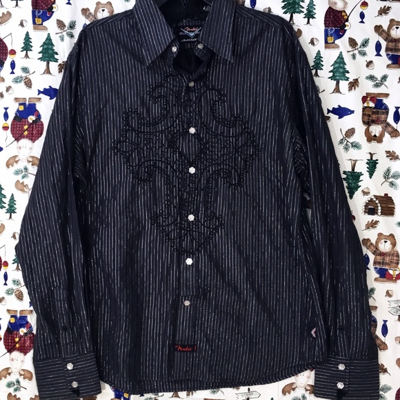 MEN'S FENDER GUITAR SHIRT BUTTON UP CASUAL Custom Shop By Rock And Roll Religion - Picture 3 of 9